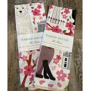 Naked Decor‎ Tea Towel Cotton Set of Two Cat and Dog Theme Washington DC NEW